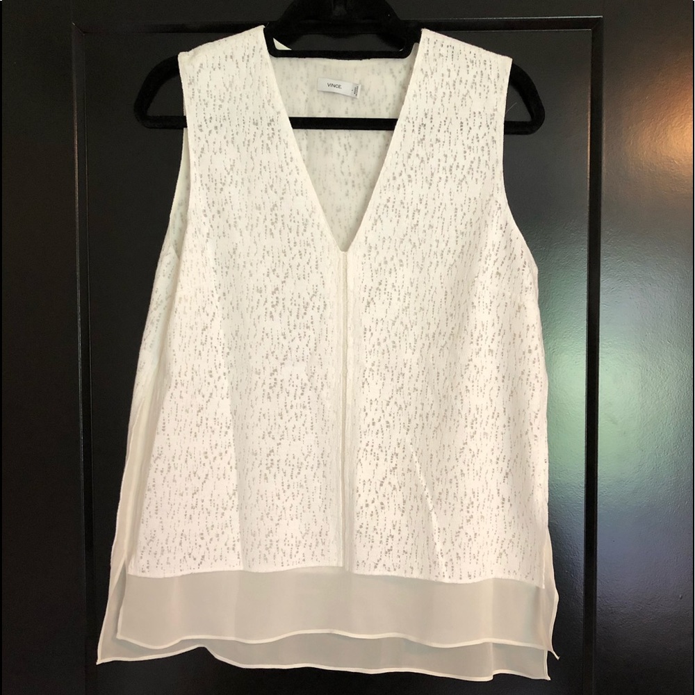 Vince sleeveless lace top